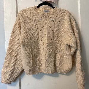 Herman Geist crop ivory wool sweater